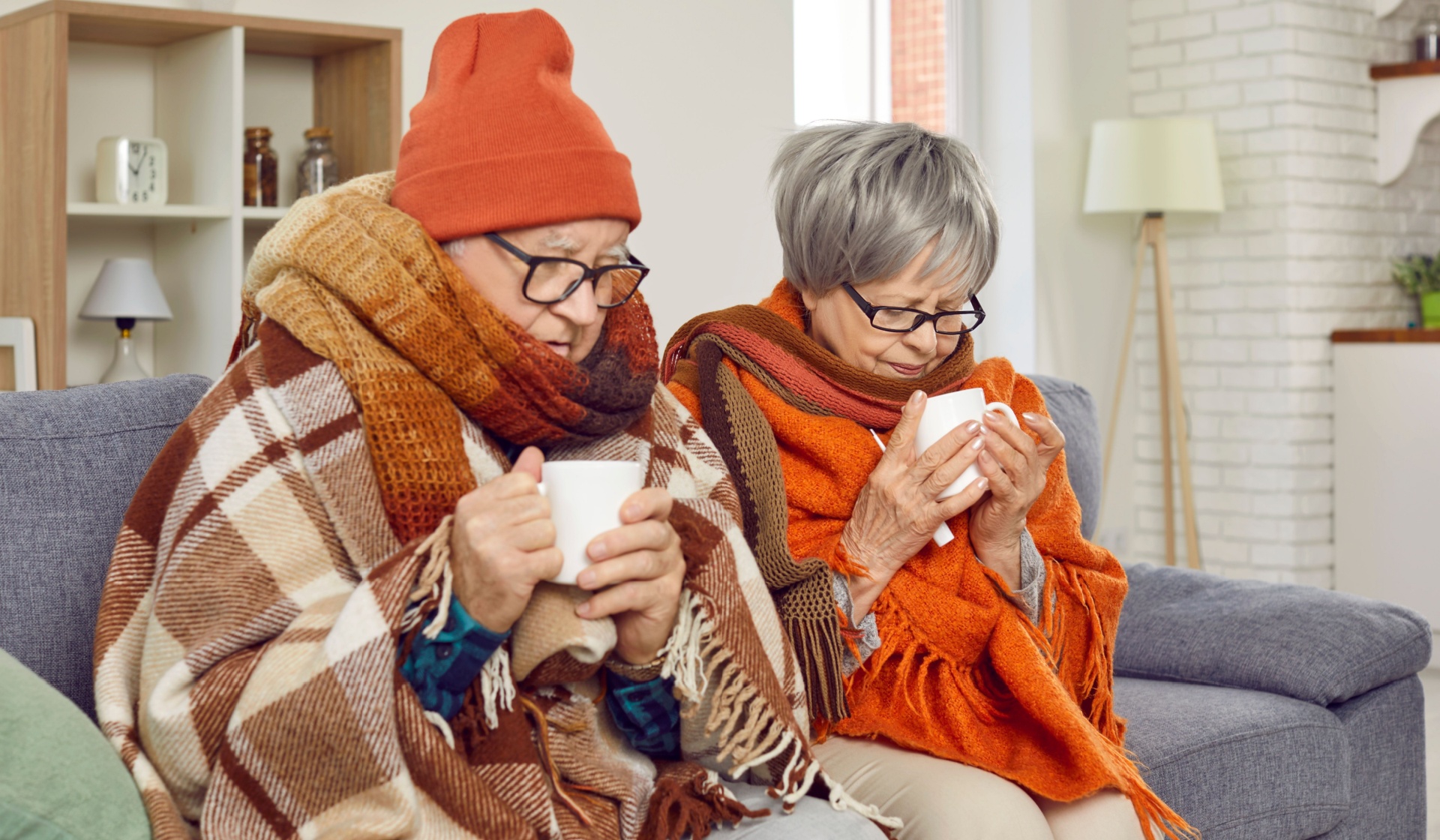 elderly coouple freezing