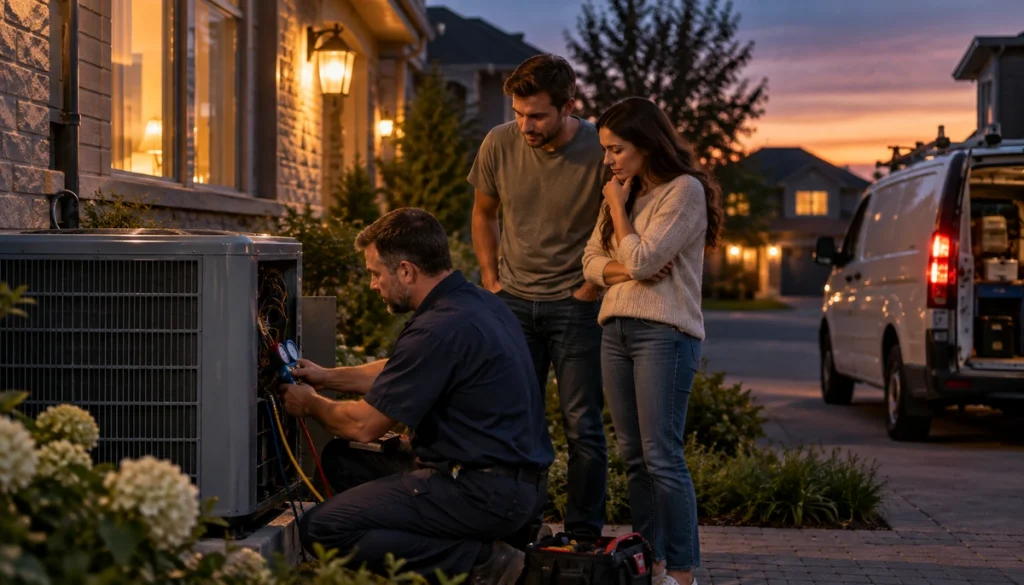 Atlantis HVAC technician providing emergency residential air conditioning repair in Burlington