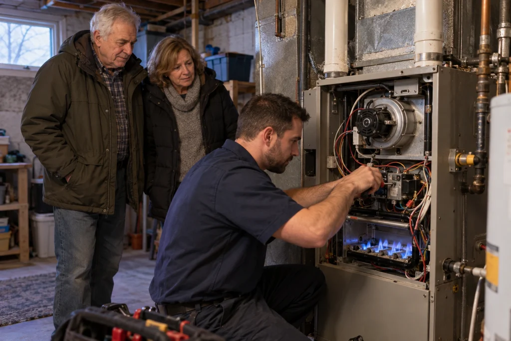 Atlantis HVAC technician providing emergency residential furnace repair in Etobicoke and Toronto