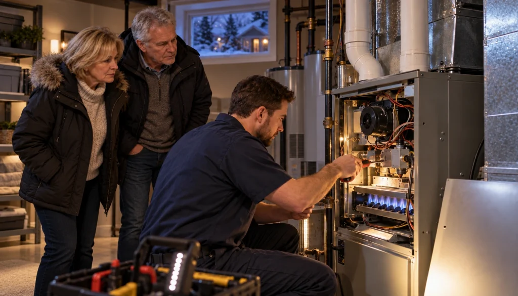 Atlantis HVAC technician providing emergency residential furnace repair in Oakville